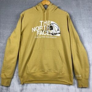 The North Face Sweatshirt Mens M Hoodie Fine Alpine Equipment Graphic Mustard